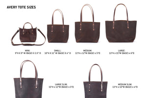 AVERY LEATHER TOTE BAG - LARGE - REDWOOD BISON