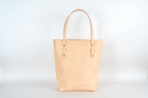 AVERY LEATHER TOTE BAG - SLIM LARGE - NATURAL VEG TAN (READY TO SHIP)