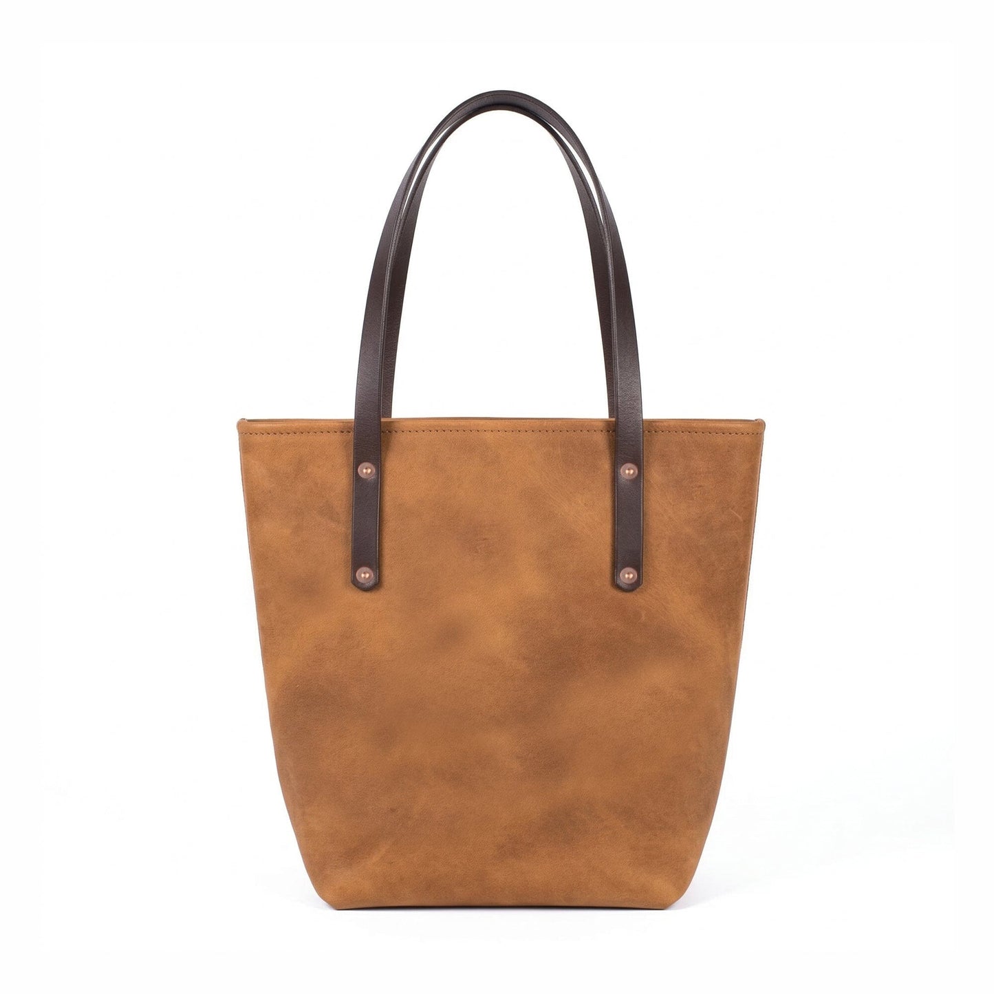 AVERY LEATHER TOTE BAG - SLIM LARGE - TOBACCO