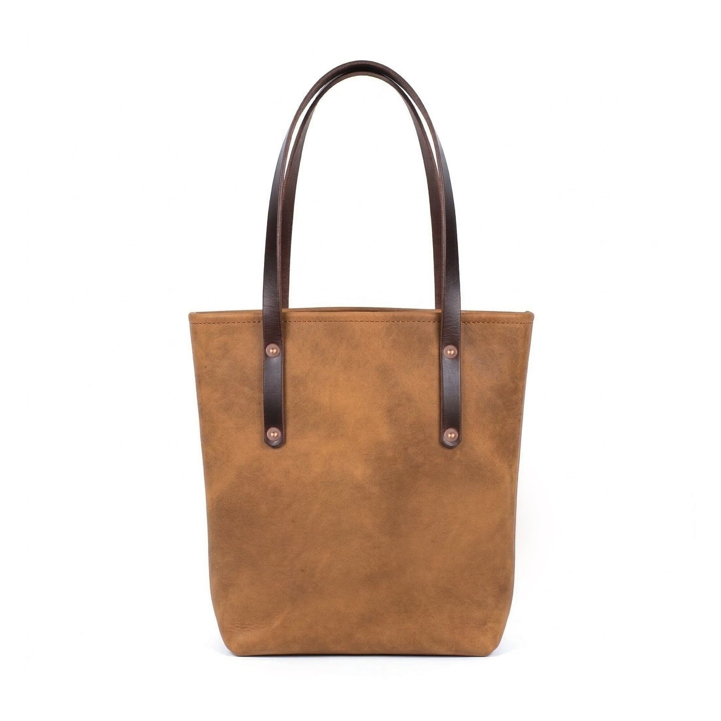 AVERY LEATHER TOTE BAG - SLIM MEDIUM - TOBACCO