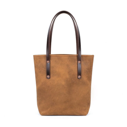 AVERY LEATHER TOTE BAG - SLIM MEDIUM - TOBACCO