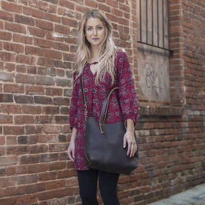 AVERY LEATHER TOTE BAG - MEDIUM - WHISKY BISON