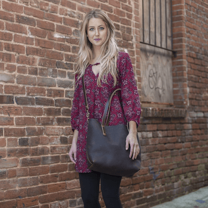 AVERY LEATHER TOTE BAG - MEDIUM - MERLOT