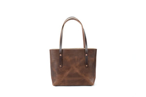 AVERY LEATHER TOTE BAG - SMALL - RUSTIC PECAN