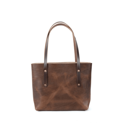 AVERY LEATHER TOTE BAG - SMALL - RUSTIC PECAN