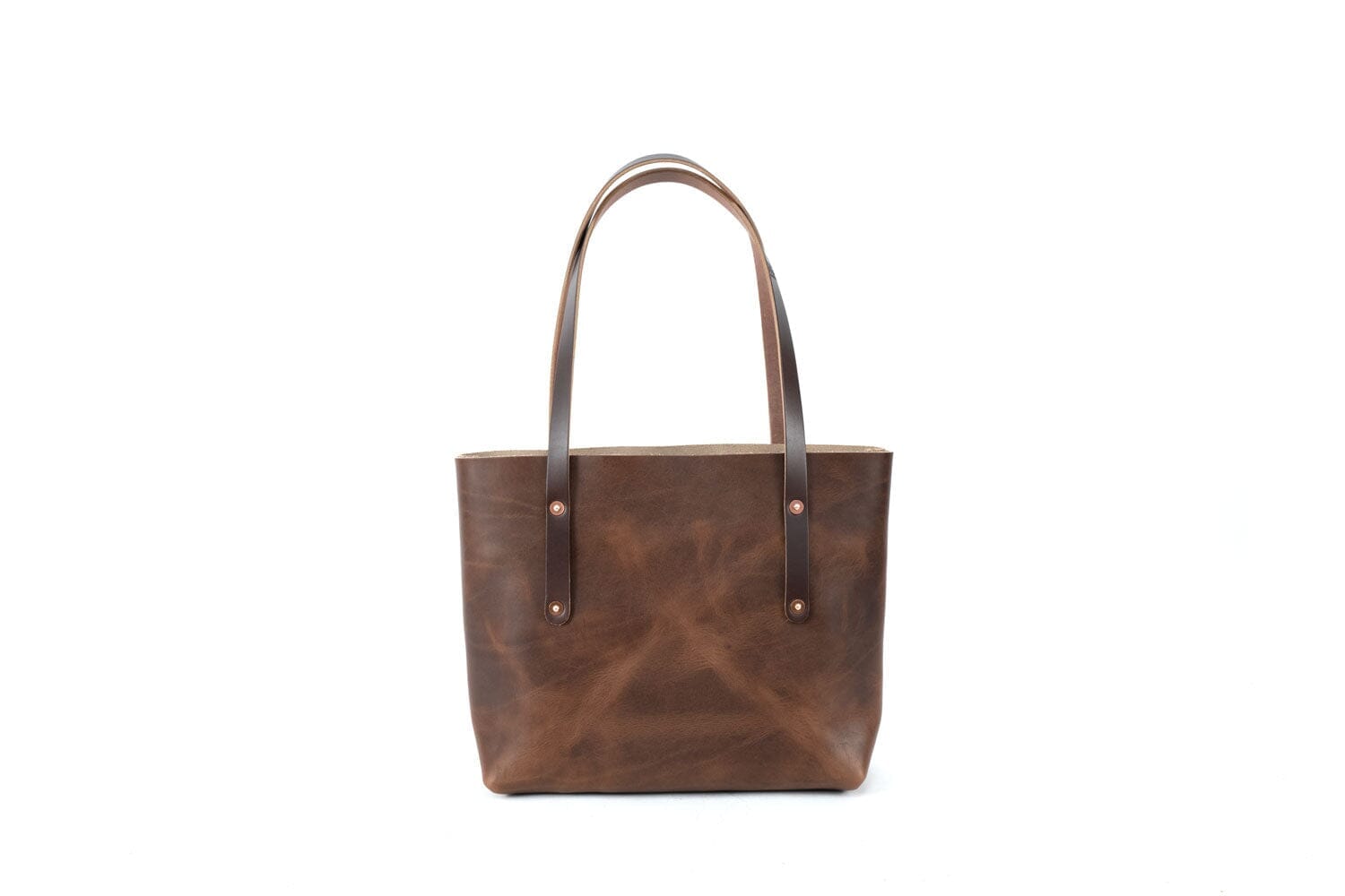 AVERY LEATHER TOTE BAG - SMALL - RUSTIC PECAN (RTS)