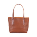 AVERY LEATHER TOTE BAG - SMALL - SADDLE