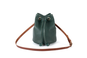 Leather Bucket Bag - Large - Forest Green