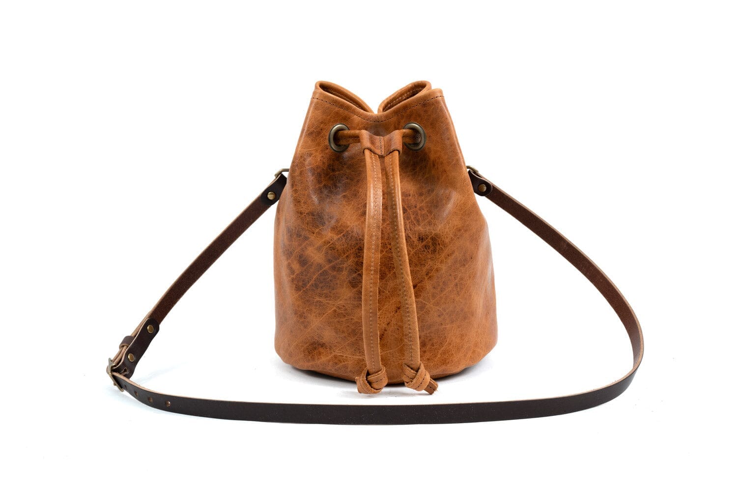 Leather Bucket Bag - Large - Peanut Bison (RTS)
