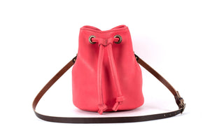 Leather Bucket Bag - Large - Pink