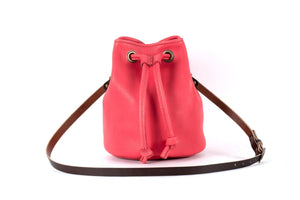 Leather Bucket Bag - Large - Pink (RTS)