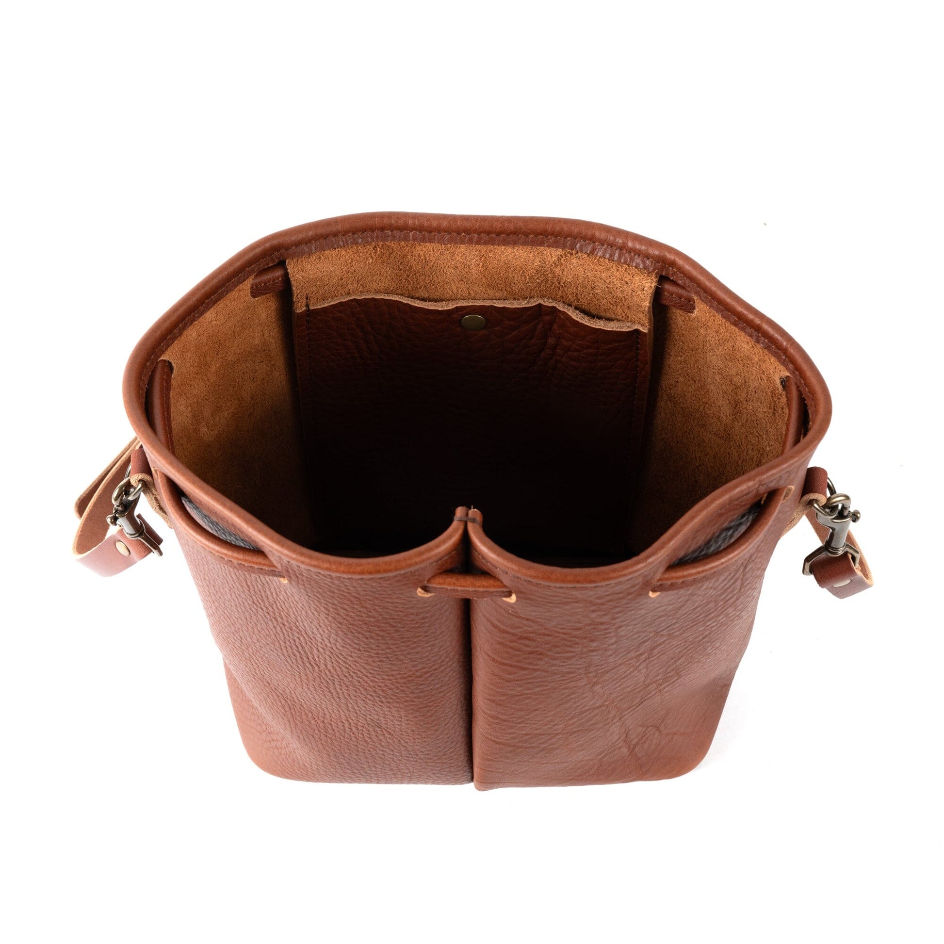 Go Forth Goods Abby Leather Bucket Bag - Olive