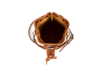 LEATHER BUCKET BAG - SMALL - GOLDEN SUN
