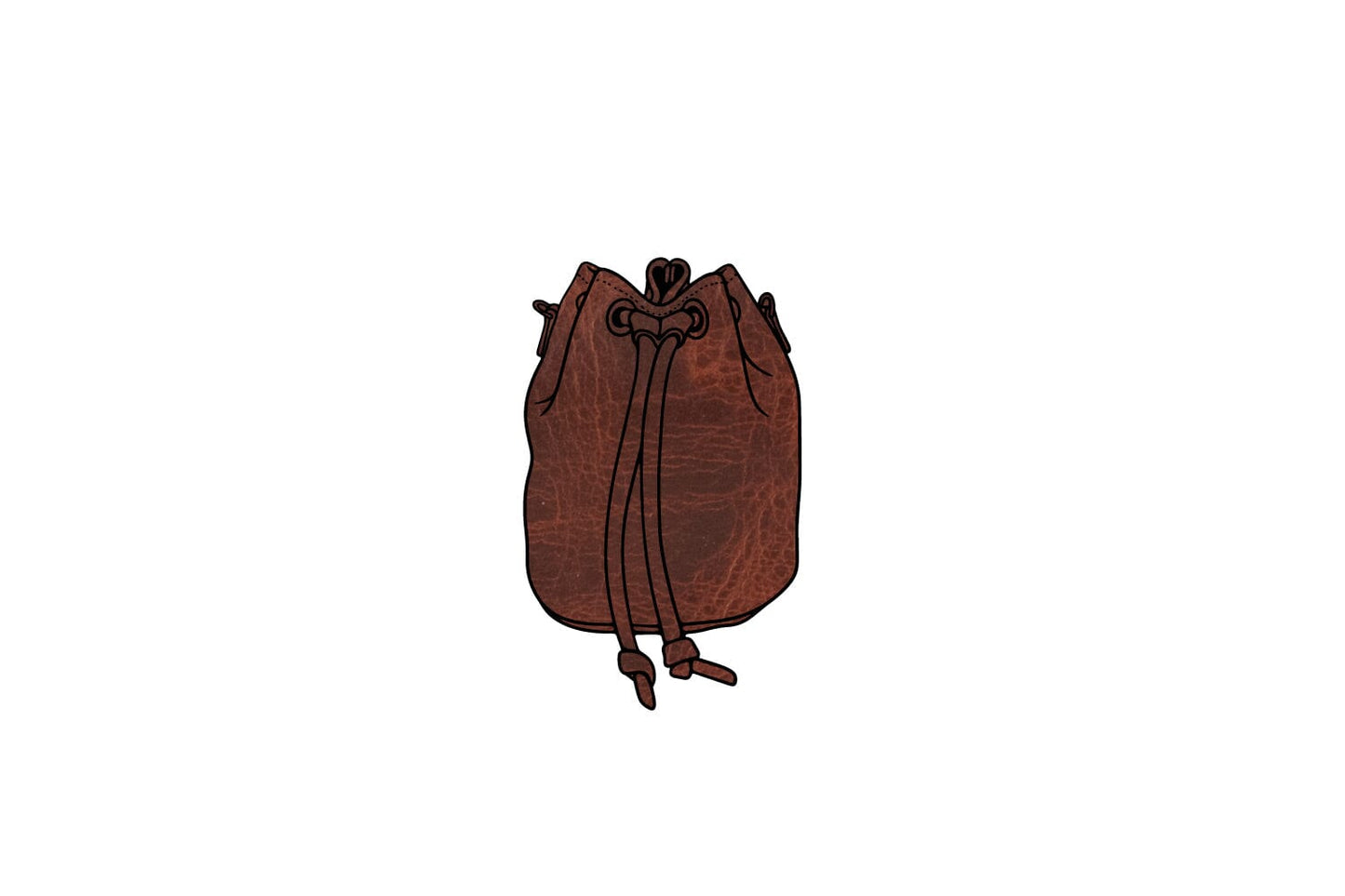 LEATHER BUCKET BAG - SMALL - WHISKY BISON | MOCHA STRAPS