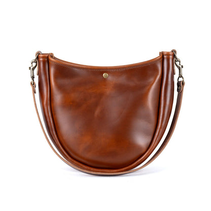 CELESTE LEATHER HOBO BAG - CHESTNUT