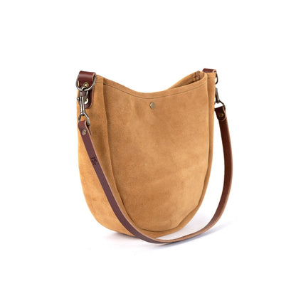 CELESTE LEATHER HOBO BAG - DESERT SUEDE