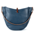 CELESTE LEATHER HOBO BAG - LARGE - SMOKEY BLUE