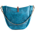 CELESTE LEATHER HOBO BAG - LARGE - COBALT BISON
