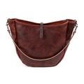 CELESTE LEATHER HOBO BAG - LARGE - REDWOOD BISON