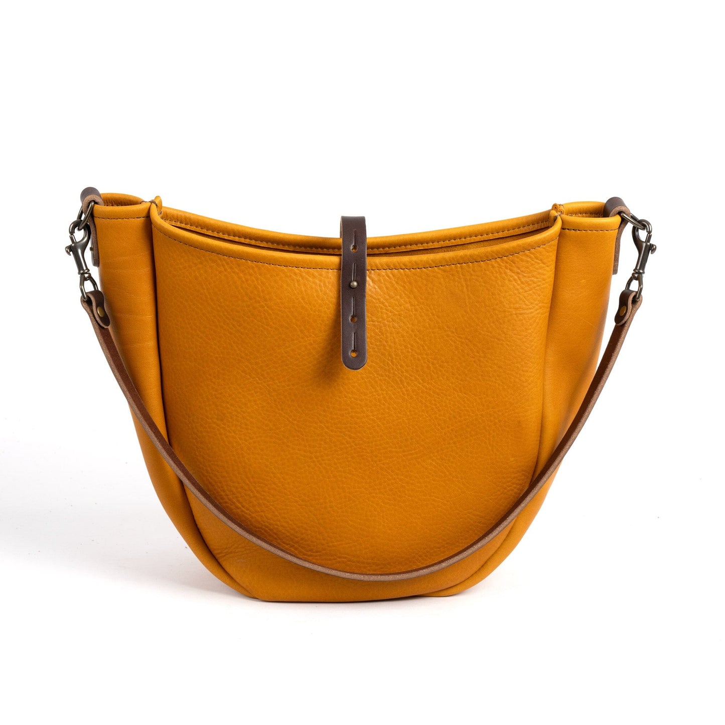 CELESTE LEATHER HOBO BAG - MEDIUM - MUSTARD YELLOW