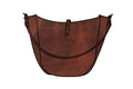 CELESTE LEATHER HOBO BAG - MEDIUM - WHISKY BISON