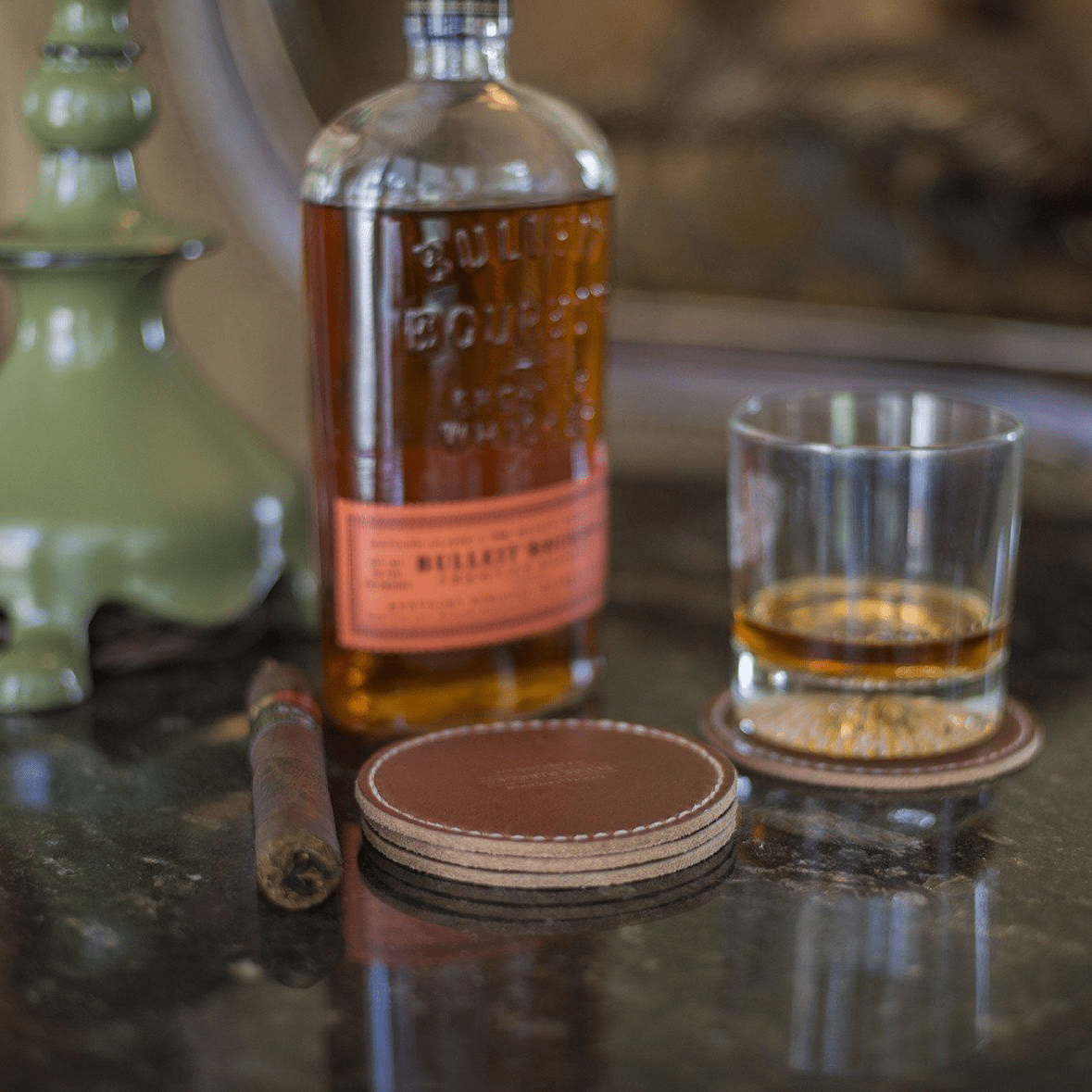 LEATHER COASTER SET