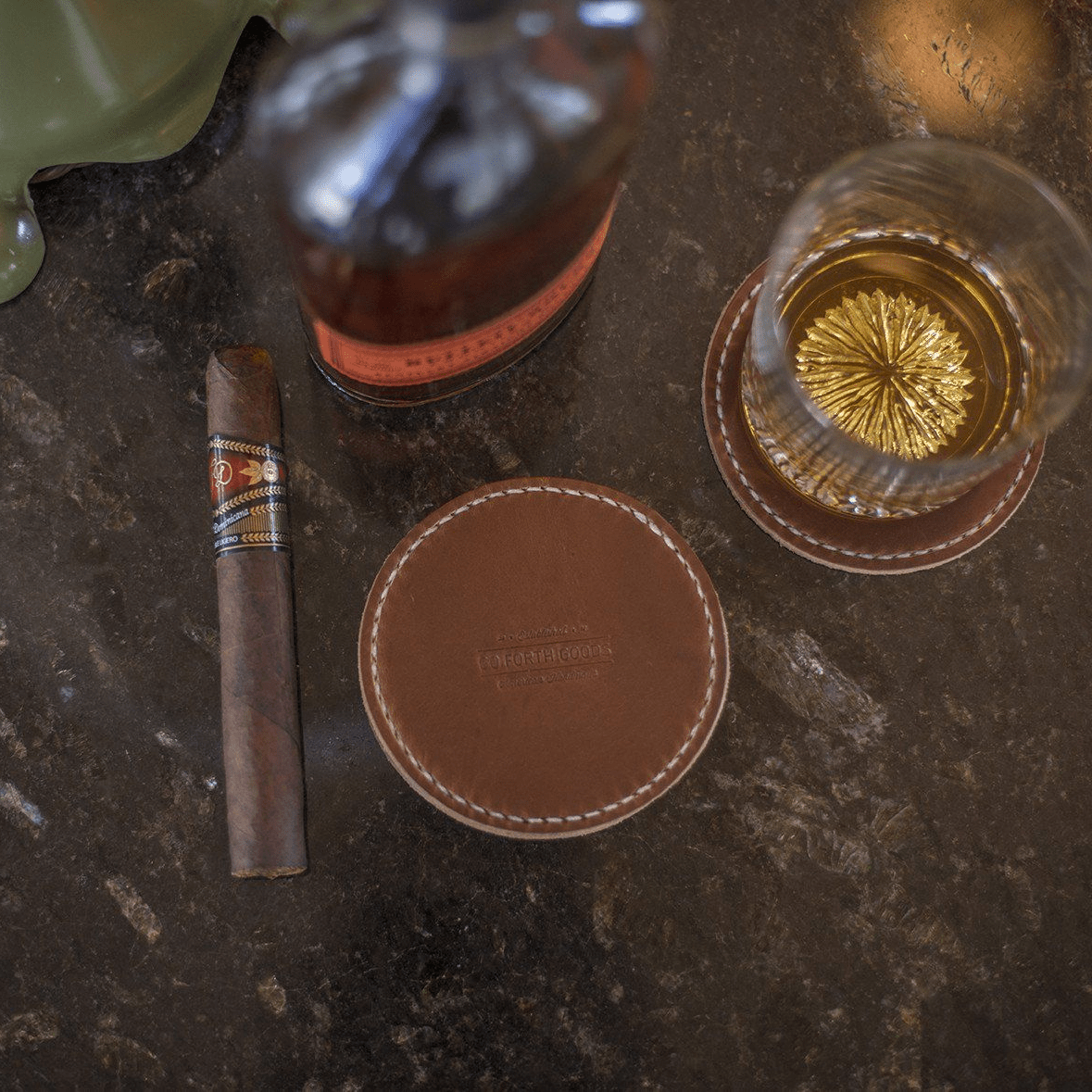 LEATHER COASTER SET