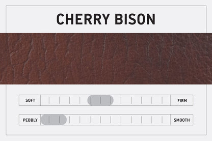 LEATHER BUCKET BAG - SMALL - CHERRY BISON