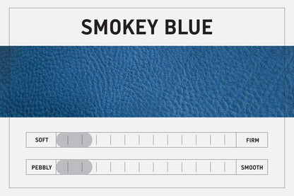 LEATHER BUCKET BAG - SMALL - SMOKEY BLUE | SADDLE STRAPS
