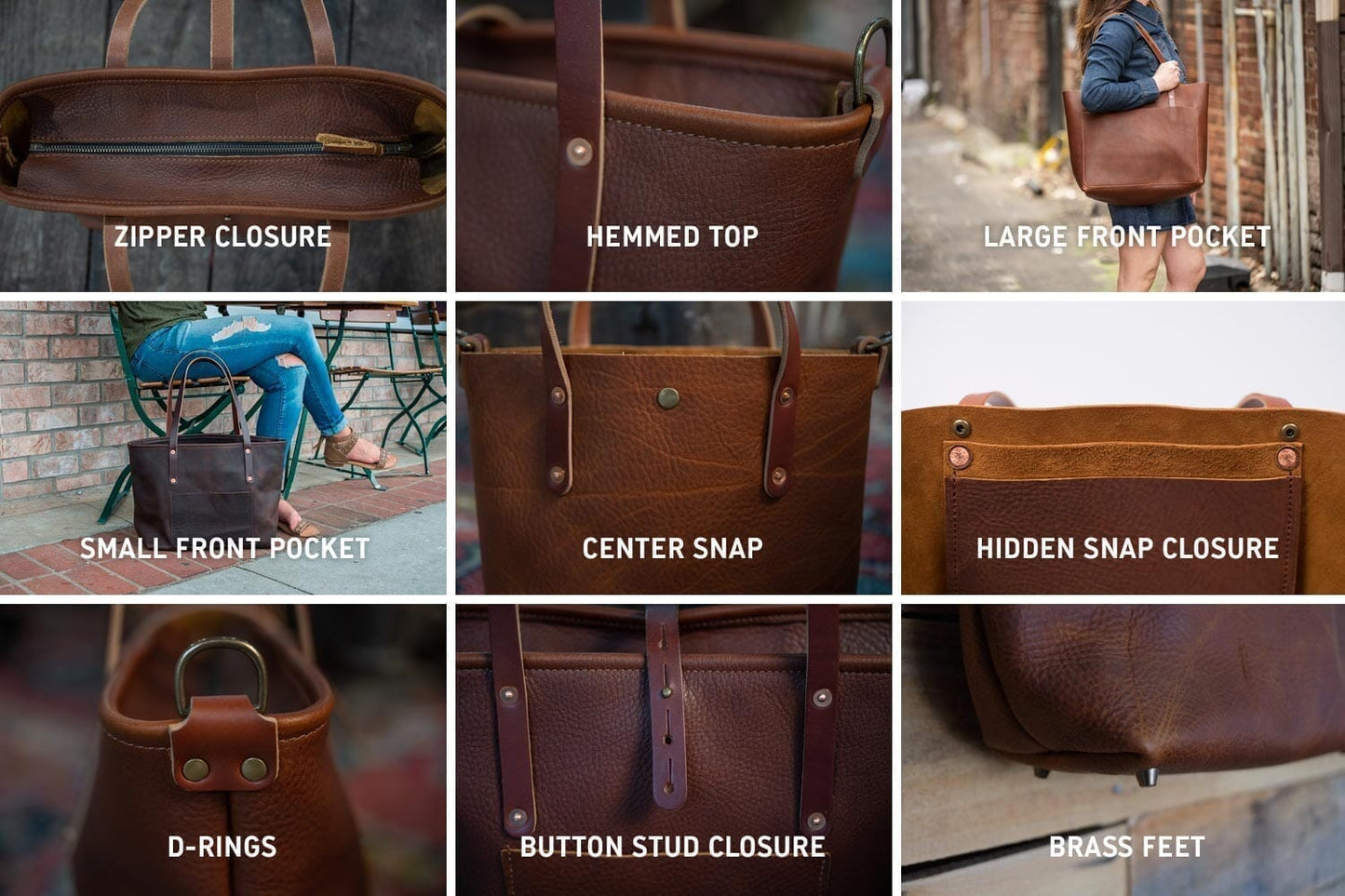 AVERY LEATHER TOTE BAG - LARGE - TURQUOISE