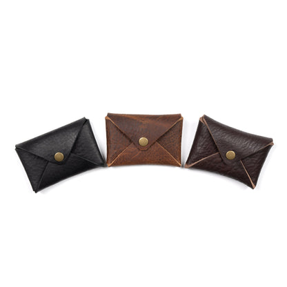 ENVELOPE SNAP LEATHER CARD WALLET