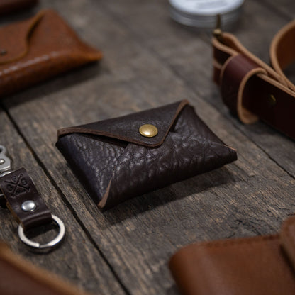 ENVELOPE SNAP LEATHER CARD WALLET