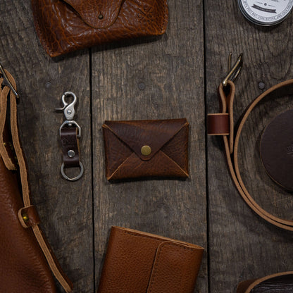 ENVELOPE SNAP LEATHER CARD WALLET