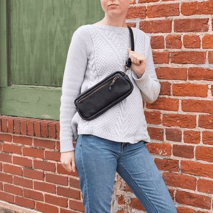 LEATHER FANNY PACK / LEATHER WAIST BAG - PINE GREEN BISON