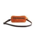 LEATHER FANNY PACK / LEATHER WAIST BAG - DELUXE - TANGERINE BISON