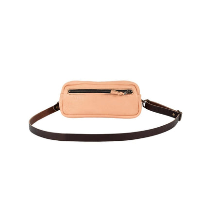 LEATHER FANNY PACK / LEATHER WAIST BAG - PEACH FUZZ