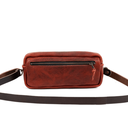 LEATHER FANNY PACK / LEATHER WAIST BAG - REDWOOD BISON