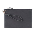 FELICITY ZIPPERED CLUTCH WITH WRISTLET LARGE - BLACK