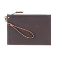 FELICITY ZIPPERED CLUTCH WITH WRISTLET LARGE - MOCHA
