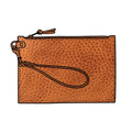 FELICITY ZIPPERED CLUTCH WITH WRISTLET - SMALL - HONEY