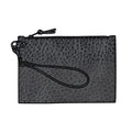 FELICITY ZIPPERED CLUTCH WITH WRISTLET - SMALL - RAVEN