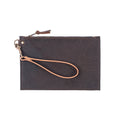 FELICITY ZIPPERED CLUTCH WITH WRISTLET - SMALL - MOCHA