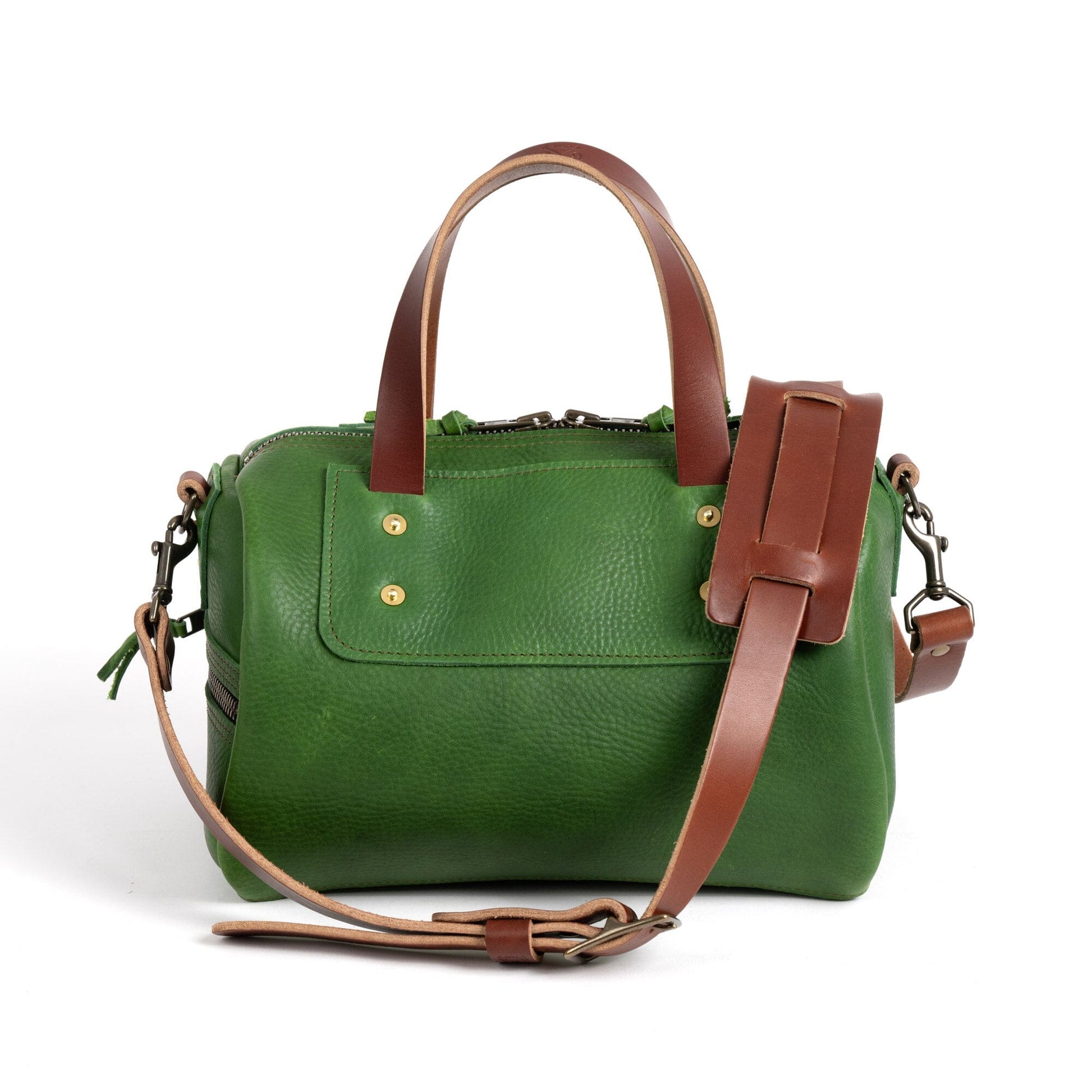 Go Forth Goods Florence Leather Crossbody Bag Grass Green