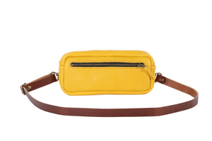 LEATHER FANNY PACK / LEATHER WAIST BAG - GOLDEN SUN (RTS)