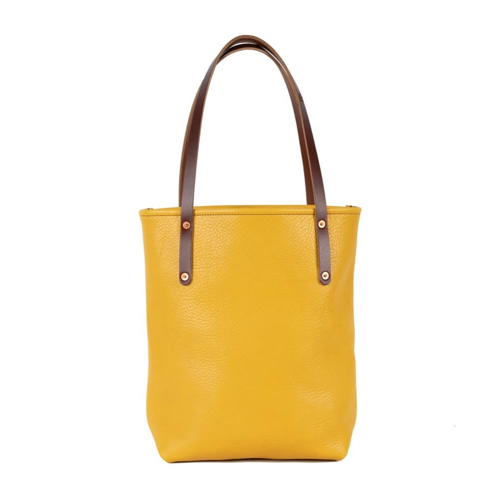 AVERY LEATHER TOTE BAG - SLIM LARGE - GOLDEN SUN