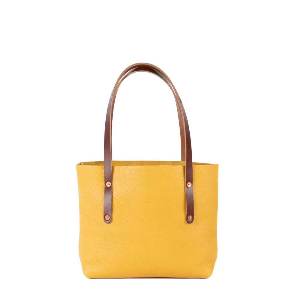 AVERY LEATHER TOTE BAG - SMALL - GOLDEN SUN