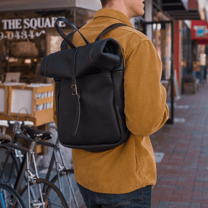 backpack rolltop leather GRANT LEATHER ROLL TOP RUCKSACK BACKPACK