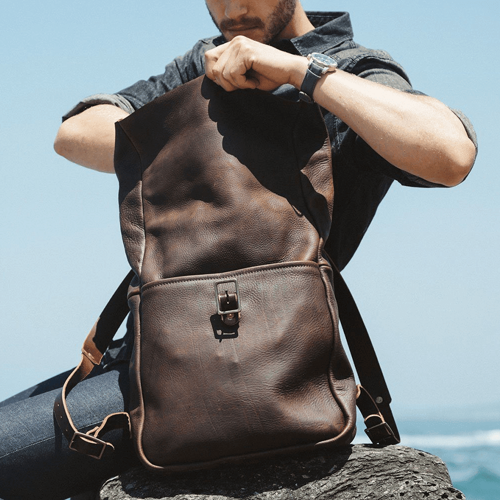 GRANT LEATHER ROLL TOP RUCKSACK BACKPACK - IN STOCK