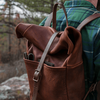 bespoke leather backpack Custom Branded With Laser Engraved Logo Crossbody Bag Buffalo Leather Turtle Backpack for