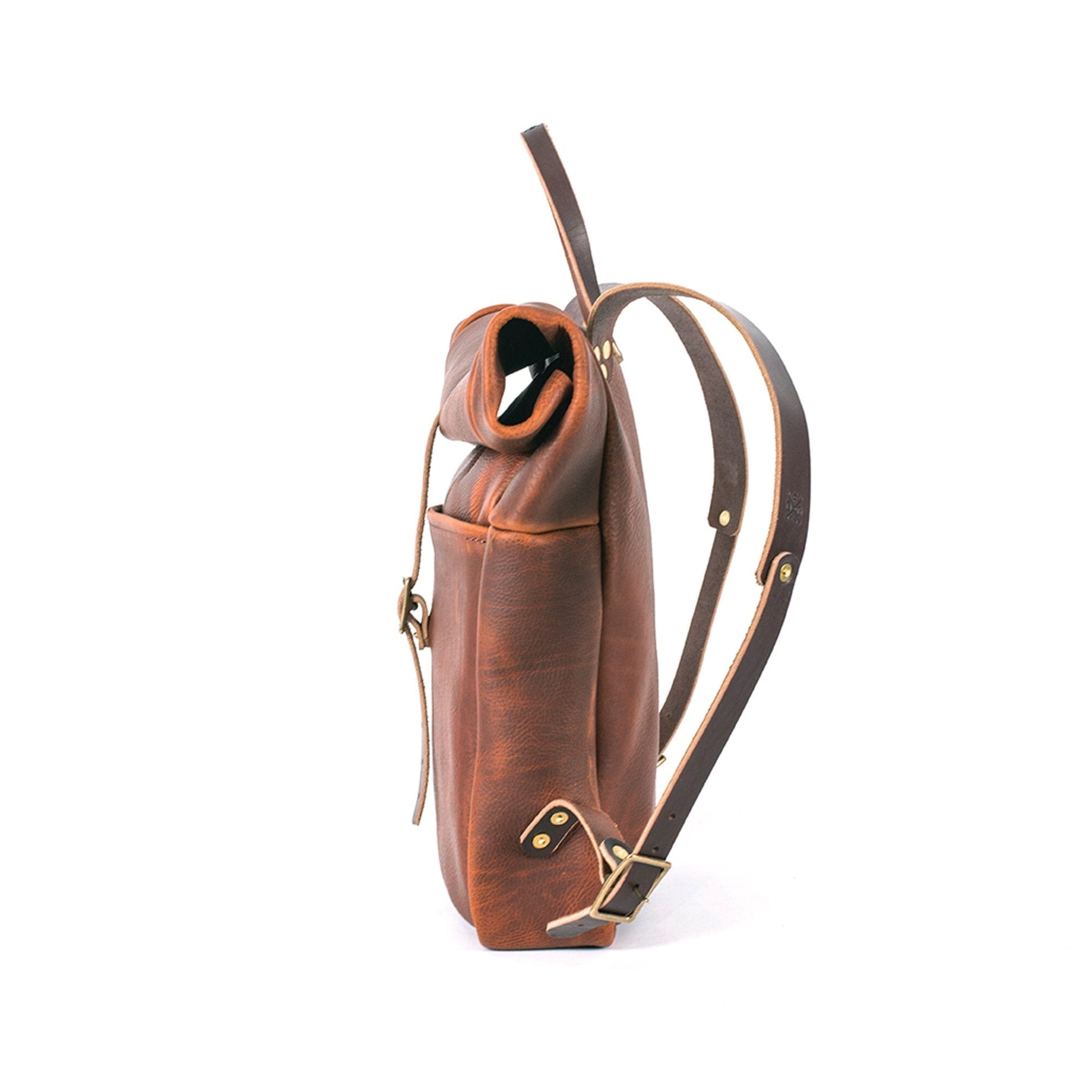 backpack leather unisex roll brand GRANT LEATHER ROLL TOP RUCKSACK BACKPACK – Go Forth Goods ®